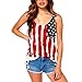 ASHERANGEL Women American Flag Print Wave Tank Top