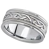 Hand Made Celtic Wedding Band in Platinum for Men (8mm)