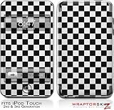 iPod Touch 2G & 3G Skin and Screen Protector Kit - Checkered Canvas Black and White