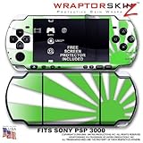 Rising Sun Green WraptorSkinz Skin and Screen Protector Kit fits Sony PSP 3 ....