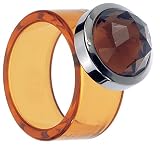 Faceted Congac Round Brilliant Swarovski Crystal Bezel Set in a Nickel Free Sterling Silver Cap