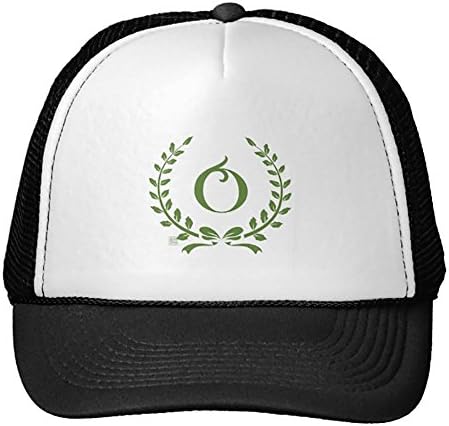 Unisex-Adult One Size Black Green Laurel Wreath Typeface ¨C Letter O Trucker Hat Cap