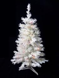 3' Pre-Lit White Artificial Christmas Tree - Multi Lights
