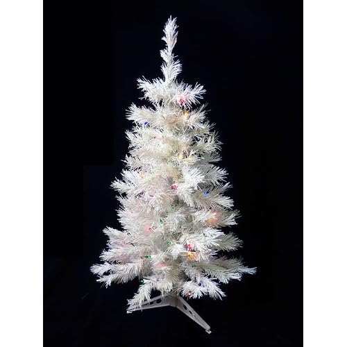 3 ft prelit-multi white christmas tree