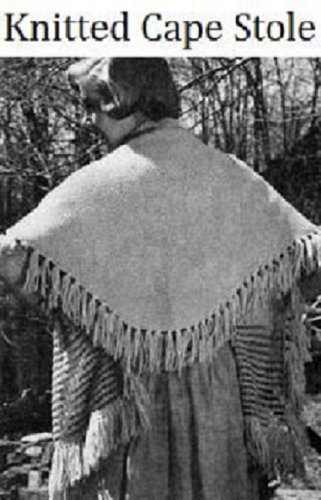 Best Price KNITTED CAPE STOLE - Vintage 1950's Knitting Pattern ~ Kindle Book / Ebook Download (e-book, knit, knitted, shawl, yarn, craft, women, girl, clothing)