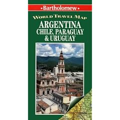Argentina, Chile, Paraguay and Uruguay Map (Bartholomew World Travel Map)