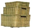 Natural Hand Woven Split Bamboo Nested Rectangle Baskets Set of Three - Large=16 1/2" x 12 1/2" x 7"