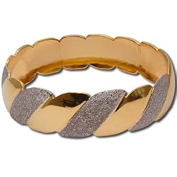 Gold and Rodium Plated Bangle Bracelets Costume Jewelry in Indian-Style 2.25 inches