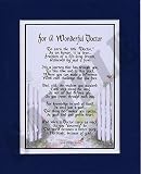 For A Wonderful Doctor touching 8x10 poem, double-matted in navy over white.
