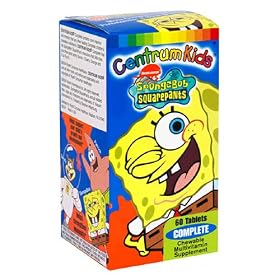 Centrum Complete Multivitamin, SpongeBob SquarePants, Chewable Tablets 60 tablets