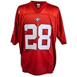 Georgia Bulldogs #28 Official Replica NCAA Game Jersey by Adidas (Scarlet Red)