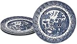 Churchill China Royal Wessex Blue Willow 6 3/4-Inch Bread and Butter Plates, Set of 4
