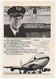 1971 Delta Airlines 747 Captain Dana Jones Photo Print Ad