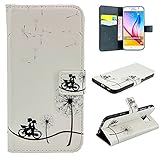 UNEXTATI Galaxy S6 用 ケース PU レザー 手帳型ケース カバー 液晶保護 カード収納 スタンド機能 Samsung Galaxy S6 対応 (ホワイト #2)