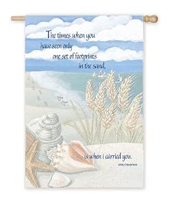 Footprints Silk Reflections Garden Size Flag