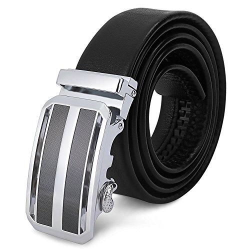 Niksa 紳士用 カジュアル ファッション 本革 メンズ ベルト オートロック式 サイズ調整可能