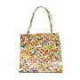 Recycled Juice Box Multi Color Square Tote Book Beach Shoulder Bag