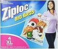Ziploc Big Bag Double Zipper, X-Large, 4-Count