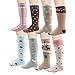 Deer Mum Girls Cute Princess Knee High Socks(8 Pairs)-(m(7y-12y)), assorted colors