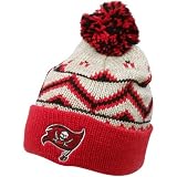 NFL Reebok Tampa Bay Buccaneers Red-Natural Cuffed Pom Knit Beanie