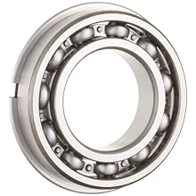 NSK 6000 Series Deep Groove Ball Bearing, Single Row, Open, With Snap Ring, Pressed Steel Cage, Normal Clearance, Metric