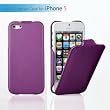 Elsse (TM) Premium Slim Folio PU Leather Case for iPhone 5 (Purple)