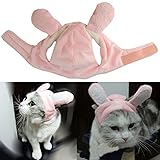 Bro'Bear Bunny Rabbit Hat with Ears for Cats & Small Dogs Party Costume Accessory Headwear (Pink Bunny, Small)