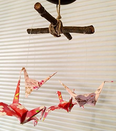 Tiny Origami Paper Peace Crane Mobile