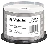 Review VERBATIM CORPORATION 43448 / Verbatim - 50 x DVD-R - 4.7 GB 16x - wide thermal printable surface - spindle - storage media