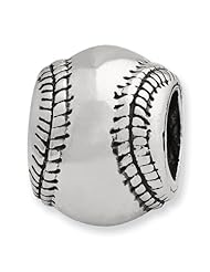 Sterling Silver Baseball Charm Bead Fits Pandora Chamilia Biagi Bracelet