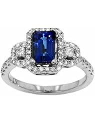 14K White Gold Tanzanite and Diamond Ring -- LIFETIME WARRANTY