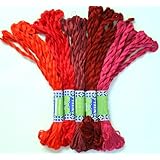 New ThreadNanny 50 Skeins of Silky SATIN Hand Embroidery Cross Stitch Floss Threads - RED TONES
