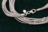 14K Two-Tone Mesh Chain Necklace With Diamond Cut Beads.