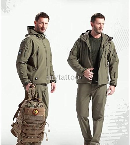 Military Tactical HOT Men Outdoor Hunting Camping Waterproof Coats Jacket Hoodie Army Green