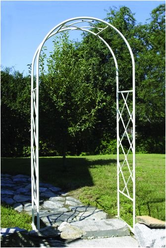 Kitchen: Achla Designs Wrought Iron Lattice Outdoor Garden Arbor I