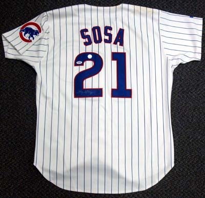 Sammy Sosa Autographed/Hand Signed Chicago Cubs White Jersey PSA/DNA #P71613