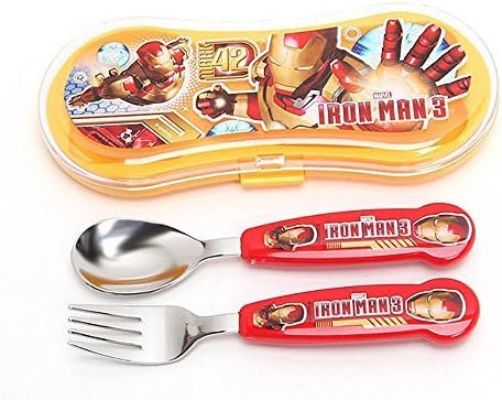 Disney Marvel Gon Avengers Assemble Kid Spoon Fork Set with Plastic Case (Iron-man 1) by skgood
