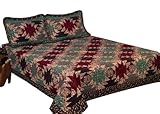 American Hometex Pineapple 100-Percent Cotton Quilt Queen Quilt Set
