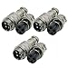 Yootop 3 Sets Male + Female 4Pin Microphone Connector Set CB Mic Plug Extension Jack Chassis Socket for CB Radio