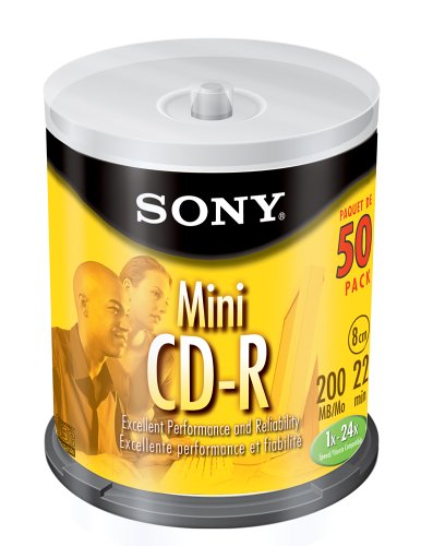 Sony Mini CD-R 22-Min 200 MB Spindle (50-Pack)