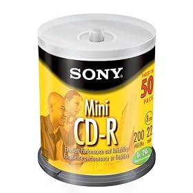 Click here to buy Sony Mini CD-R 22-Min 200 MB Spindle (50-Pack) by Sony.