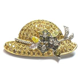 Natural Yellow Diamond Hat Brooch by Superb Jewelstar