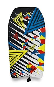Black, Red, Blue, Yellow Geometric Print Body Board 41 in.