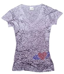 Burnout Crystal Heart Shirt