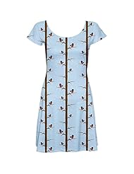 Polyester/Spandex Winter Short Sleeves Stretchy General Print Skater Dress 