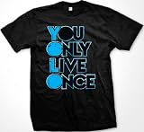 You Only Live Once Mens T-shirt, Big Trendy Lyrics Design YOLO, Y.O.L.O Men's Tee Shirt