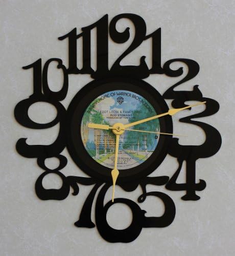 ROD STEWART ~ FOOT LOOSE AND FANCY FREE ~ Wall Clock made from the Vinyl Record LP ~ Recycled LP Vinyl Record/Album Clock ~ Decorative & Functional Art!