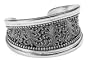 Sterling Silver Granulated and Beaded Cuff Bracelet by Lois Hill