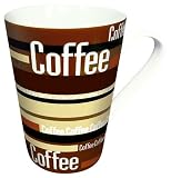Konitz Coffee Stripes 13-Ounce Mugs, Set of 2, Brown