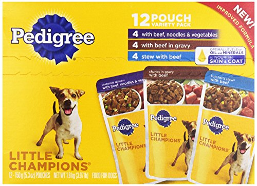 Pedigree ~ Little Champions ~ Food for Small Dogs ~ Casserole Variety Pack ~ Box of 12 / 5.3oz Pouches